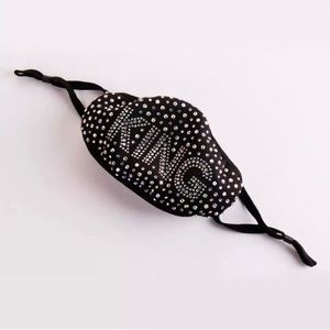 King Inscribed Luxury Rhinestone  Fashionable, Washable, Protective Face Masks